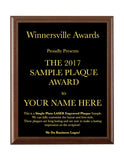 Single Plate Plaque - Laser Engraved
