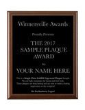 Single Plate Plaque - Laser Engraved
