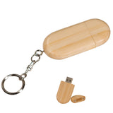 Bamboo Rounded 8GB USB Flash Drive/Keychain