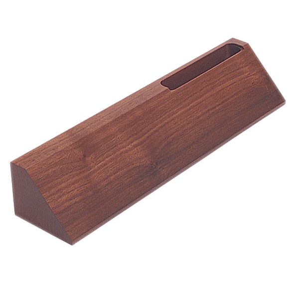 Genuine Walnut Desk Wedge with Business Card Holder- 10